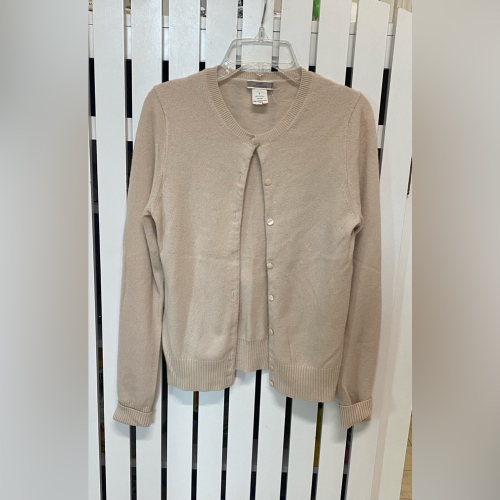 J. Crew Women’s Size Small Tan 100% Cashmere Cardigan